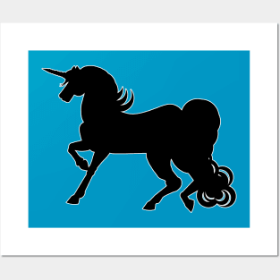 Black Unicorn Silhouette Posters and Art